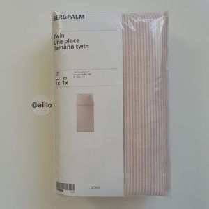 IKEA BERGPALM Duvet cover and pillowcase(s), light pink stripe, twin